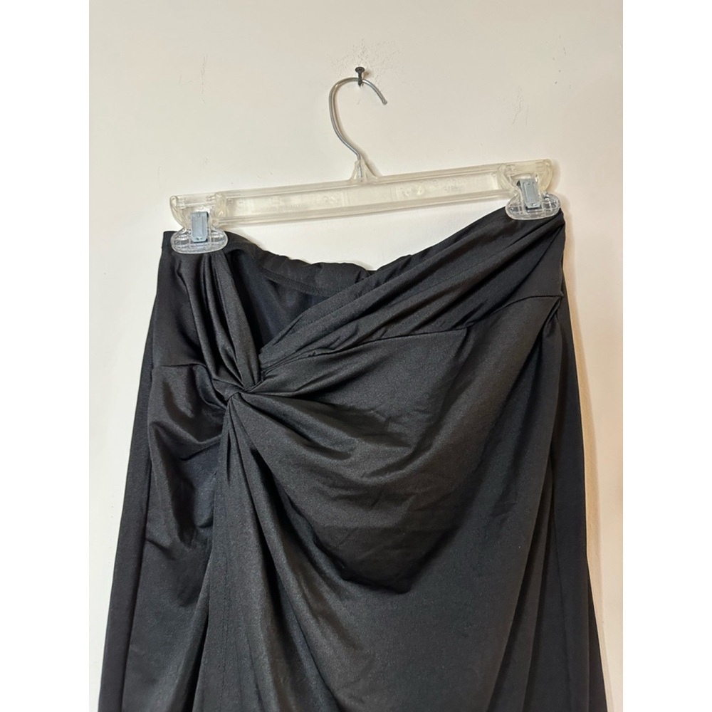 SHEIN black long skirt with a knot at waste and open slit size S